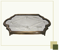 Glass Tray with Handcarved Mirror Antique Finish