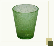 Green Cracked Glass Votive